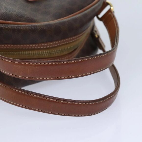 CELINE Macadam Canvas Hand Bag PVC Leather Brown Gold Auth ep5852 - Picture 8 of 16